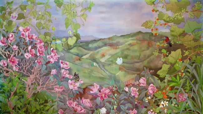 Mot buc tranh tuong trung cho su phong phu va cam xuc trong am nhac nho cac dau hoa.