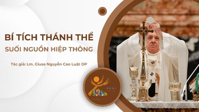 Hình ảnh bánh và rượu, biểu tượng của Bí tích Thánh Thể và lời bài hát Ta là Bánh Hằng Sống.