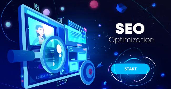 Minh họa việc tối ưu hóa nội dung giáo dục âm nhạc cho tìm kiếm trực tuyến, với các biểu tượng SEO và thiết bị kỹ thuật số.