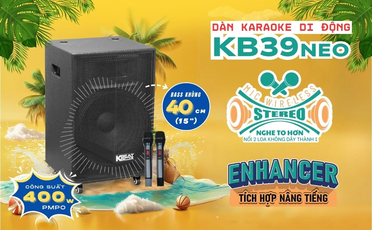 Các cổng kết nối phía sau loa kéo Acnos KB39neo