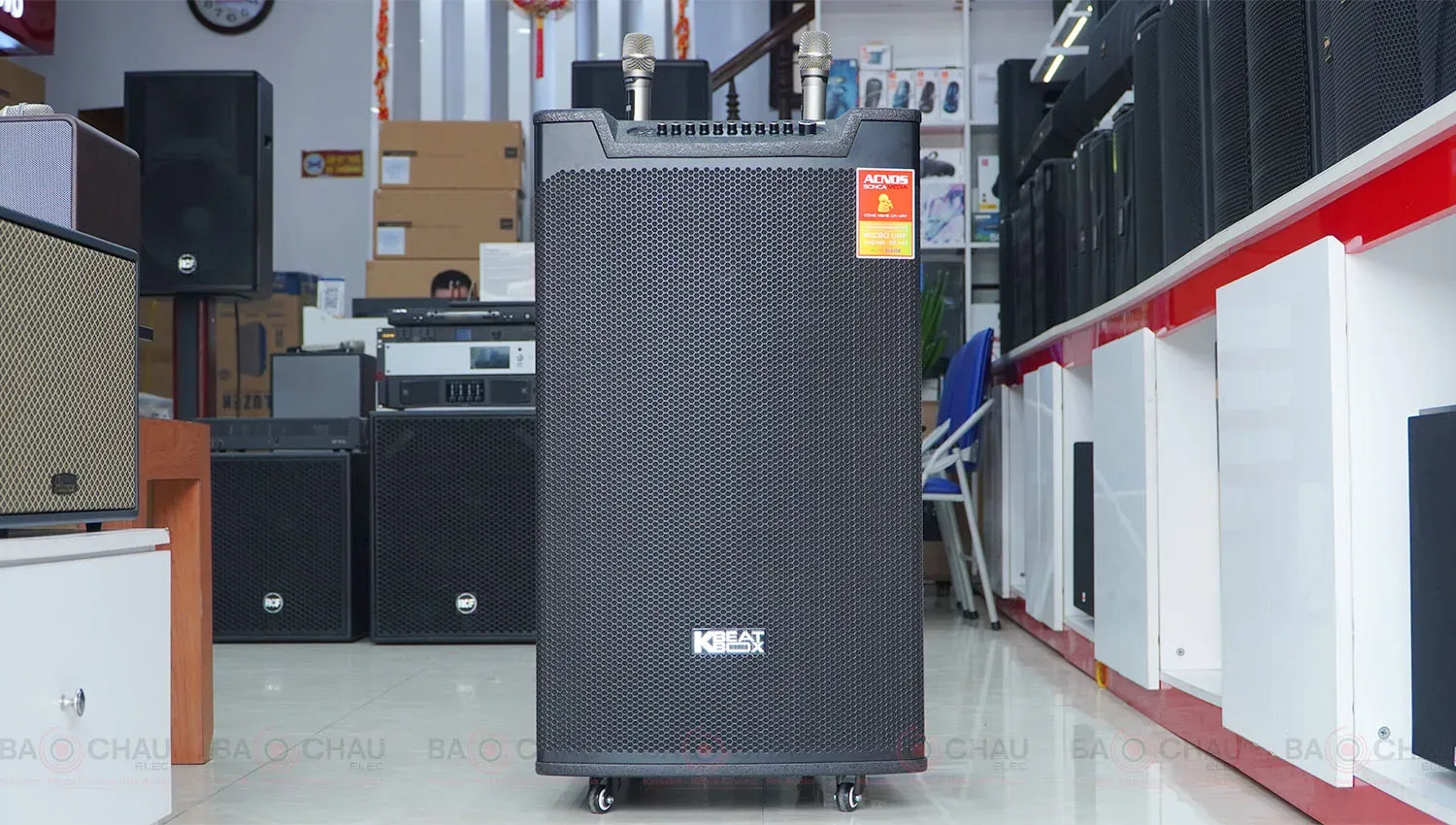 Các tính năng và chi tiết mặt bên của loa kéo Acnos TOP 530