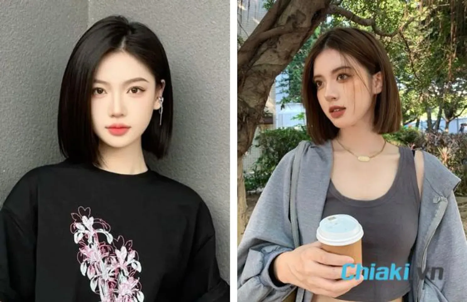 Tóc ngắn One-Length Bob