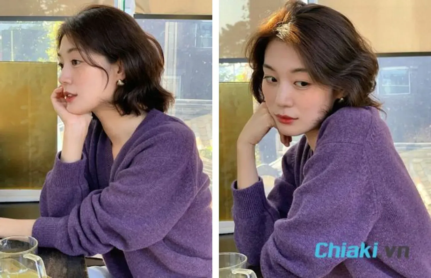 Tóc ngắn xoăn len retro