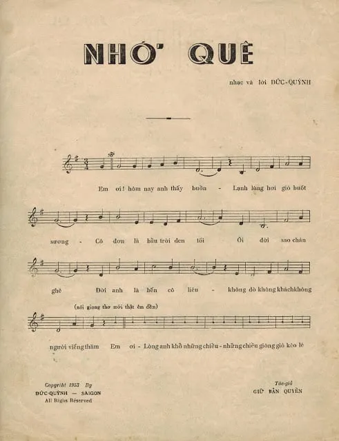 Lời bài hát Nhớ Quê