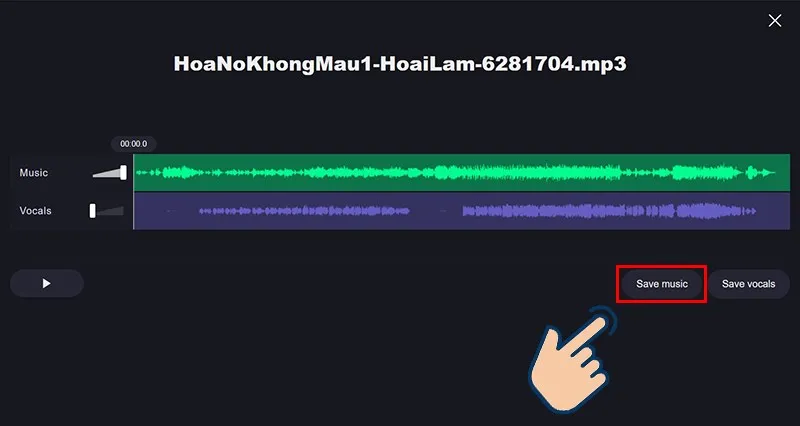 Chọn Save music để tải bản beat về.