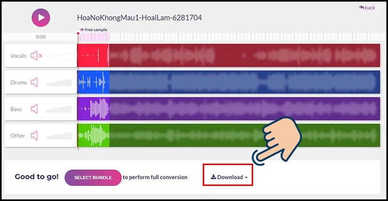 Chọn Dowload để tải bản beat về.