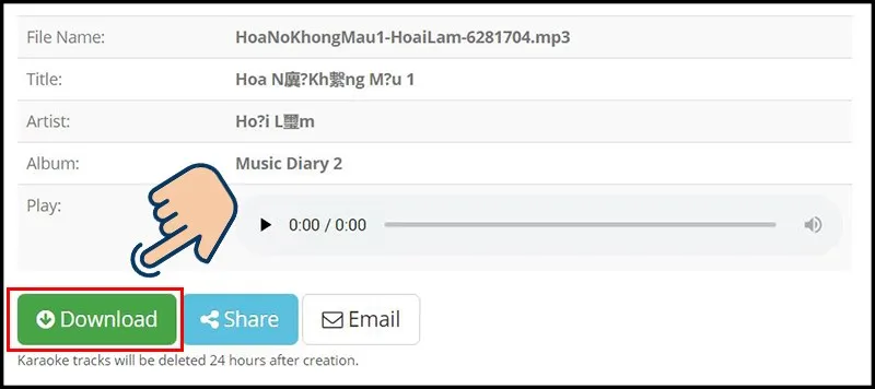 Chọn Dowload để tải bản beat về.