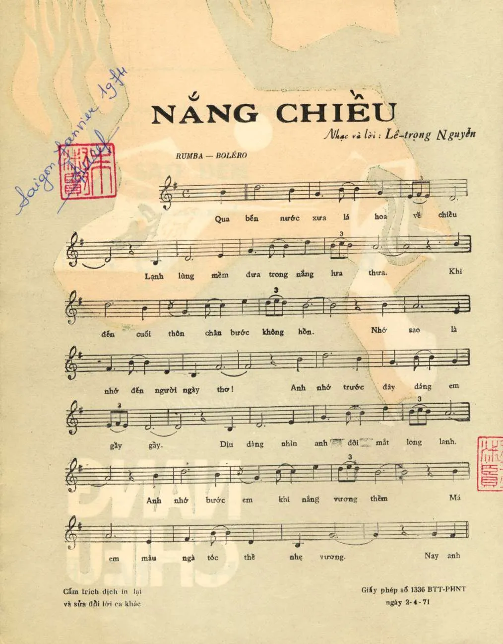 Lời bài hát Nắng Chiều