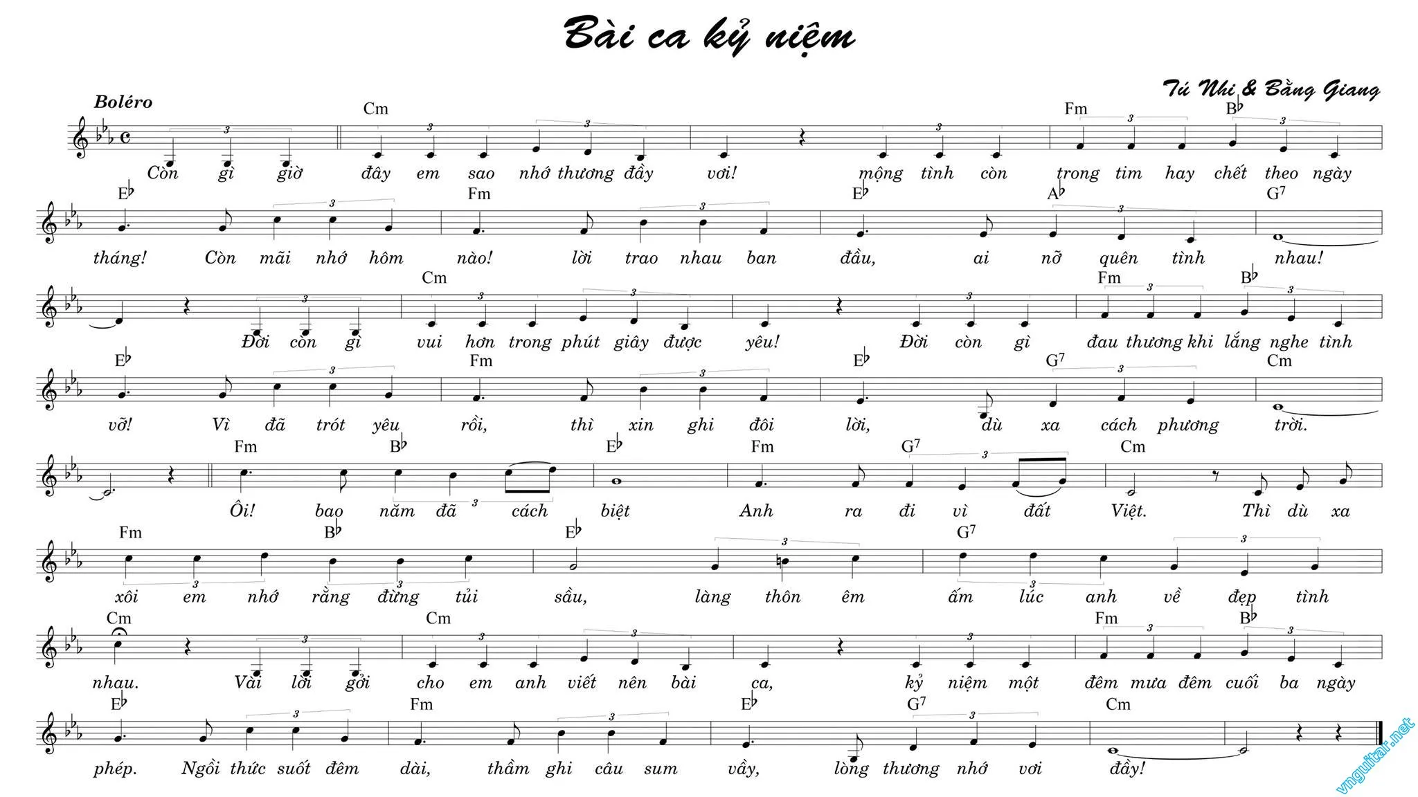 Lời bài hát Bài Ca Kỷ Niệm
