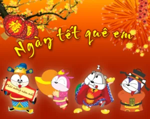 Cảnh một người chơi guitar đệm hát các bài hát về Tết và mùa xuân, với không khí vui tươi và ấm cúng