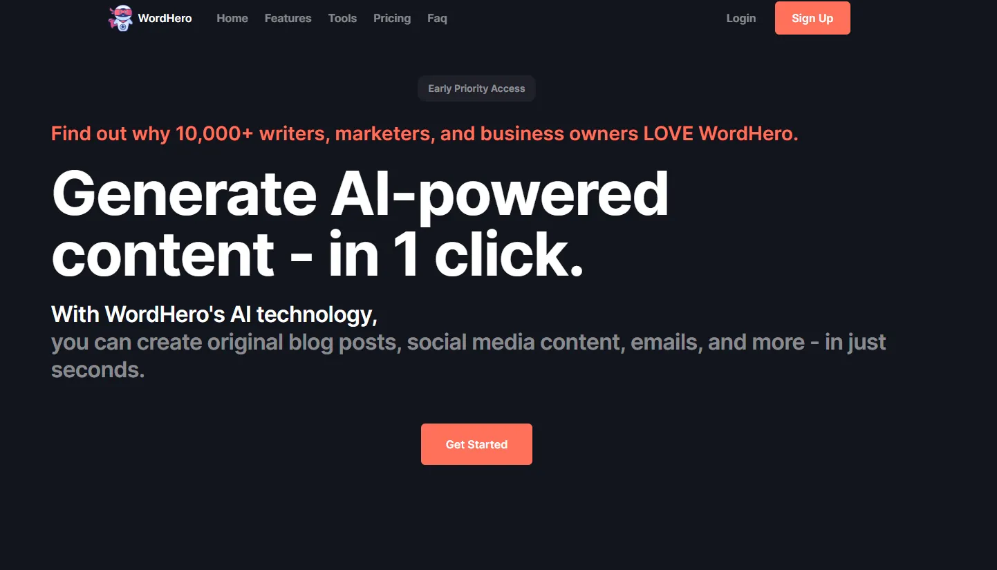 Giao diện WordHero