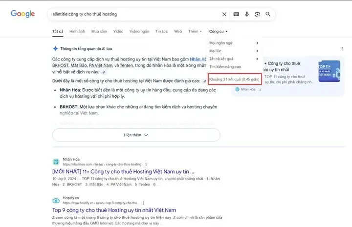 Đánh giá mức độ cạnh tranh của từ khóa cá bự nhất thế giới