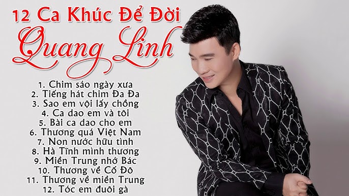 Top 10 ca khúc hay nhất của ca sĩ Quang Linh làm say đắm lòng người (Mô tả: Tổng hợp và phân tích những ca khúc thành công nhất, được yêu thích nhất trong sự nghiệp của Quang Linh, giúp người nghe hiểu rõ hơn về tài năng và dấu ấn của anh trong làng nhạc.)