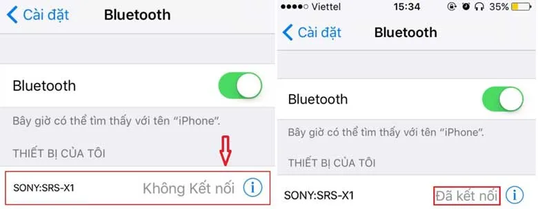 Cách hát karaoke bằng điện thoại và loa bluetooth: Kết nối loa với điện thoại iPhone bước 2