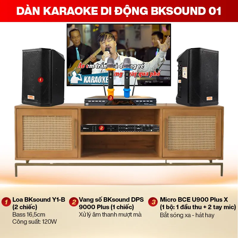 Dàn karaoke di động BKsound 01 đẳng cấp,âm thanh chất lượng tuyệt vời