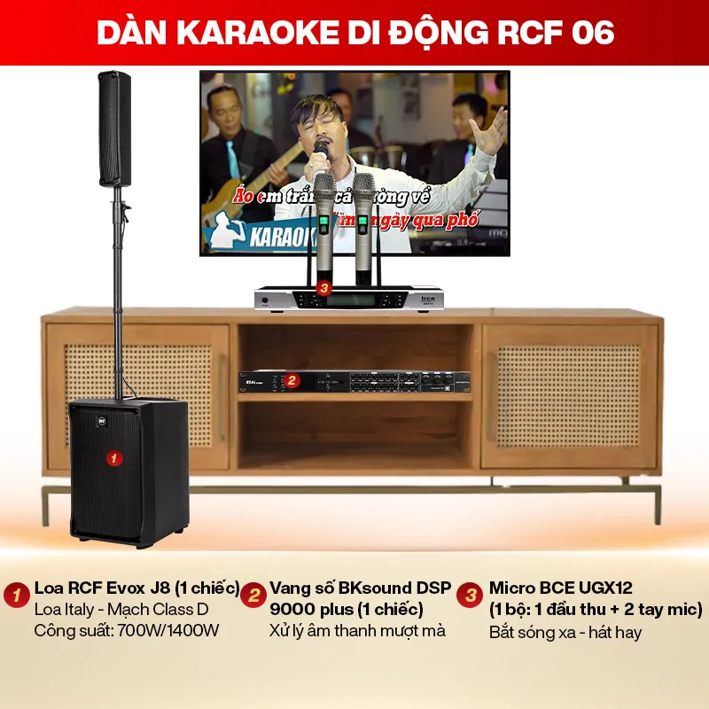 Dàn karaoke di động RCF 06 hiện đại với chất lượng âm thanh hoàn hảo