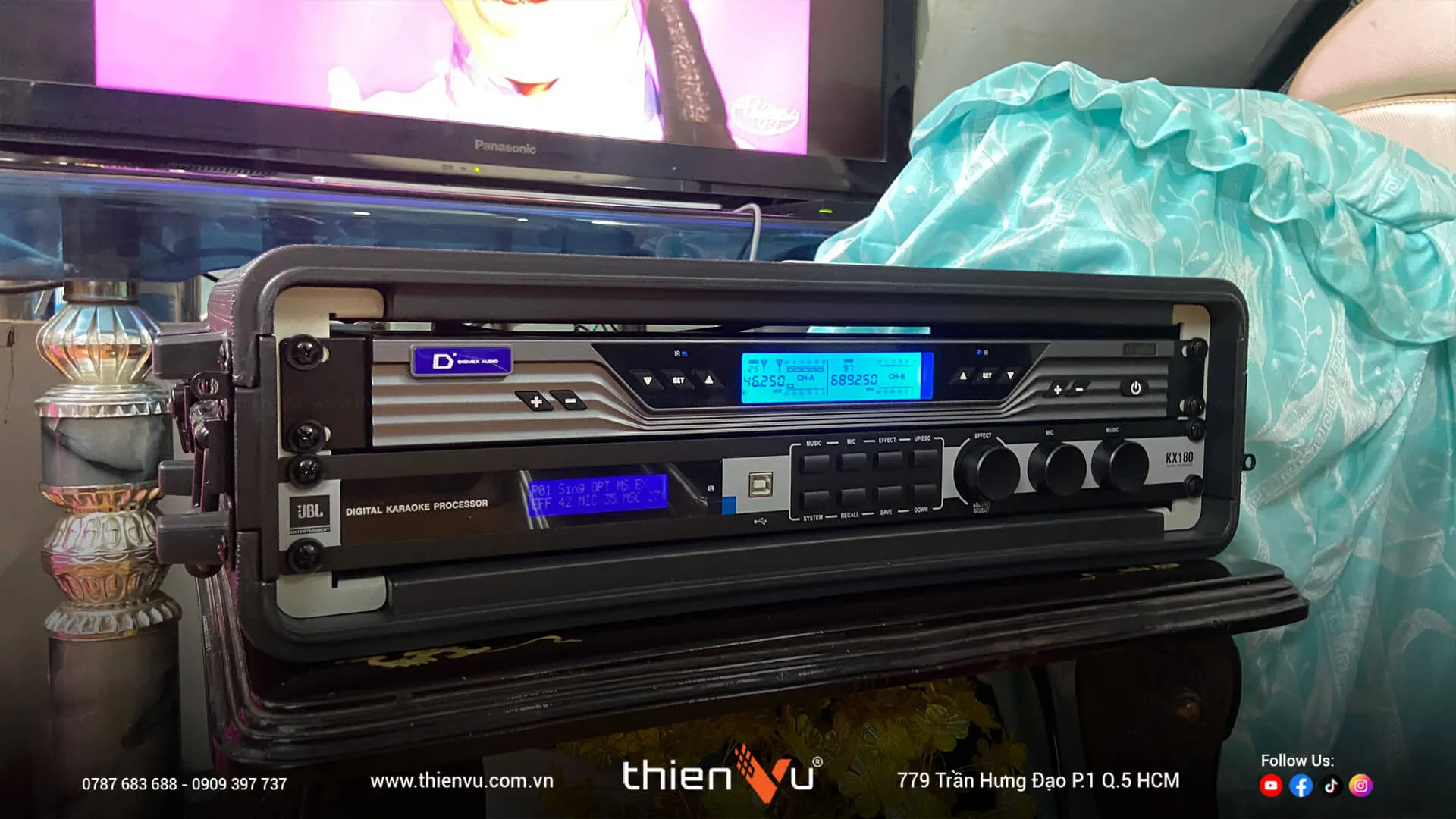 Vang số JBL KX180A phối ghép hoàn hảo