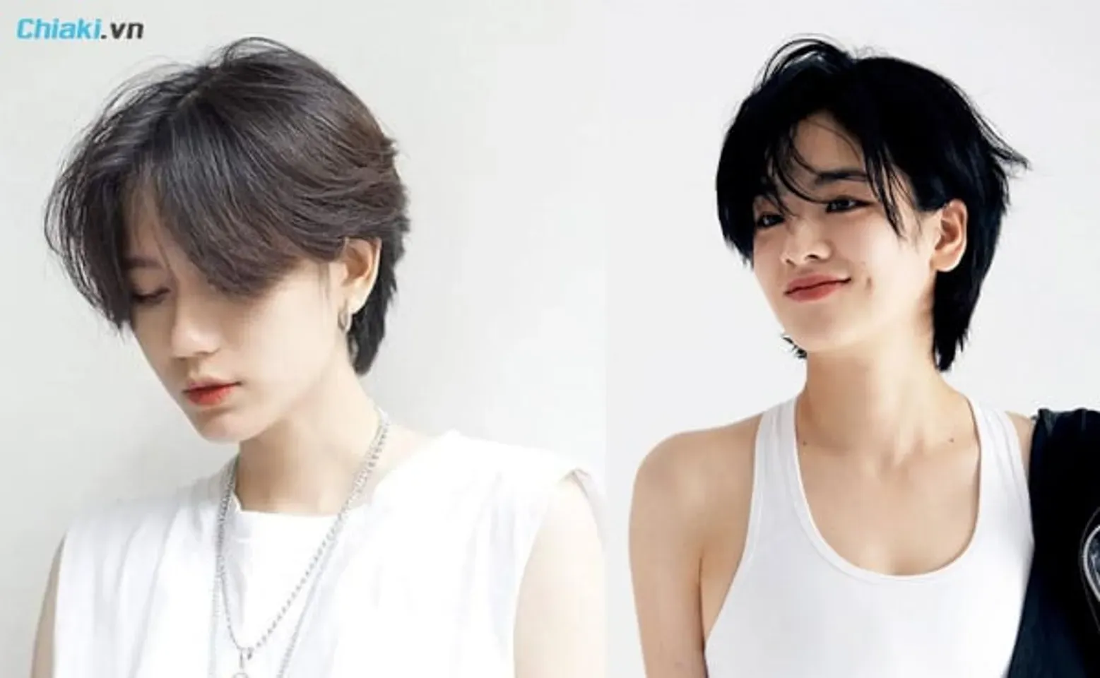 Tóc ngắn nữ cá tính tomboy 2 mái
