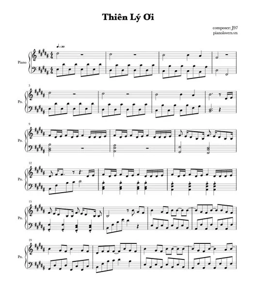 Thien Ly Oi | Official Piano Sheet Tutorial