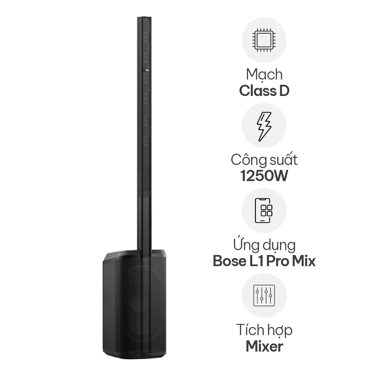 Loa Bose L1 Pro16 (1250W, Hệ thống PA di động, Bluetooth, tích hợp Mixer, Điều khiển)