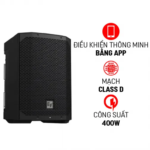 Loa Electro Voice Everse 8 (Công Suất 400W, Pin 12 giờ, Chống Nước IP43, Bluetooth, TWS)