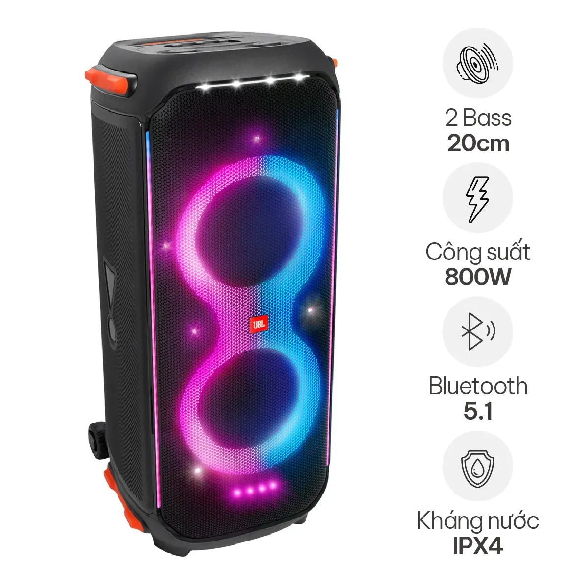 Loa JBL PartyBox 710 (800W, Kháng Nước, LED RGB)