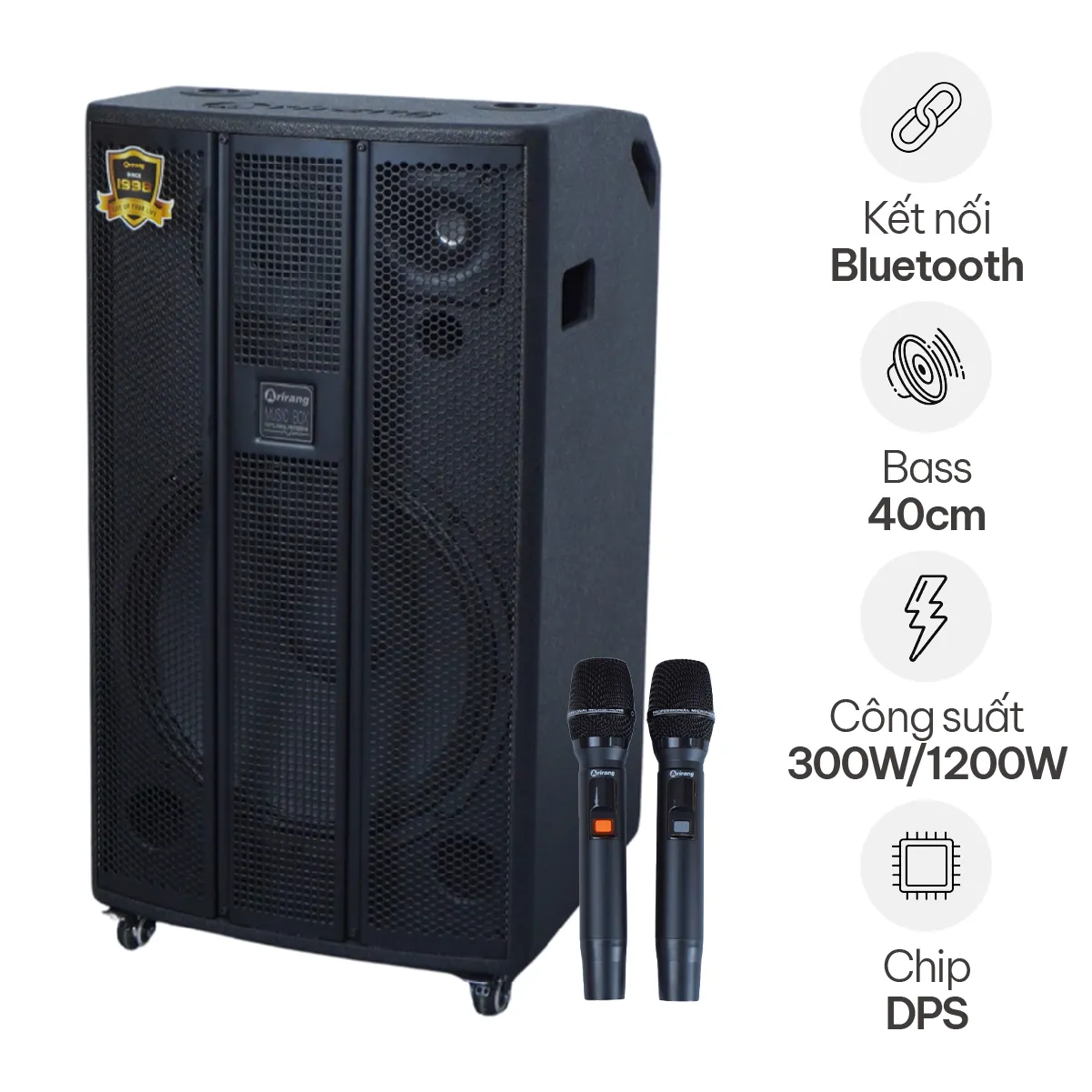 Loa kéo Arirang MK1 Max (Bass 40cm, 3000W, Kèm 2 micro)