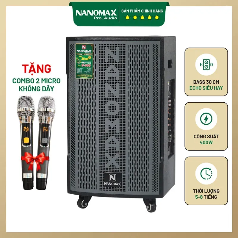 Loa Nanomax S-820: Giải pháp âm thanh di động chất lượng cao