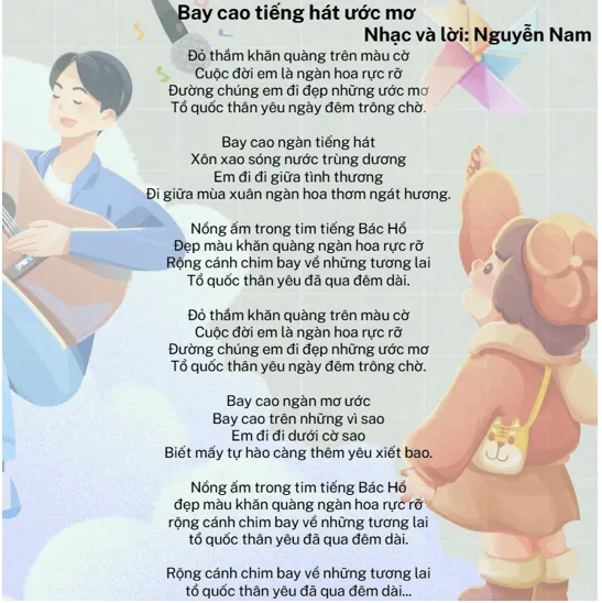 Cảnh học sinh hát múa đồng diễn tại trường học