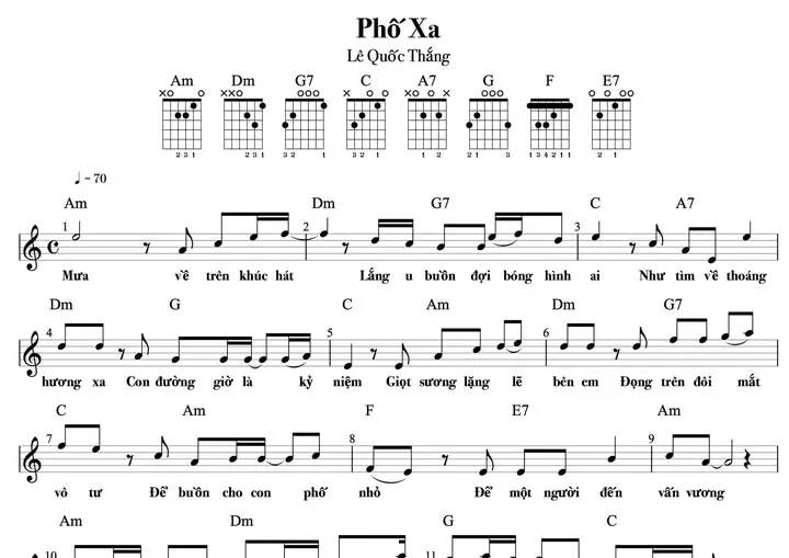 Lời bài hát Phố Xa