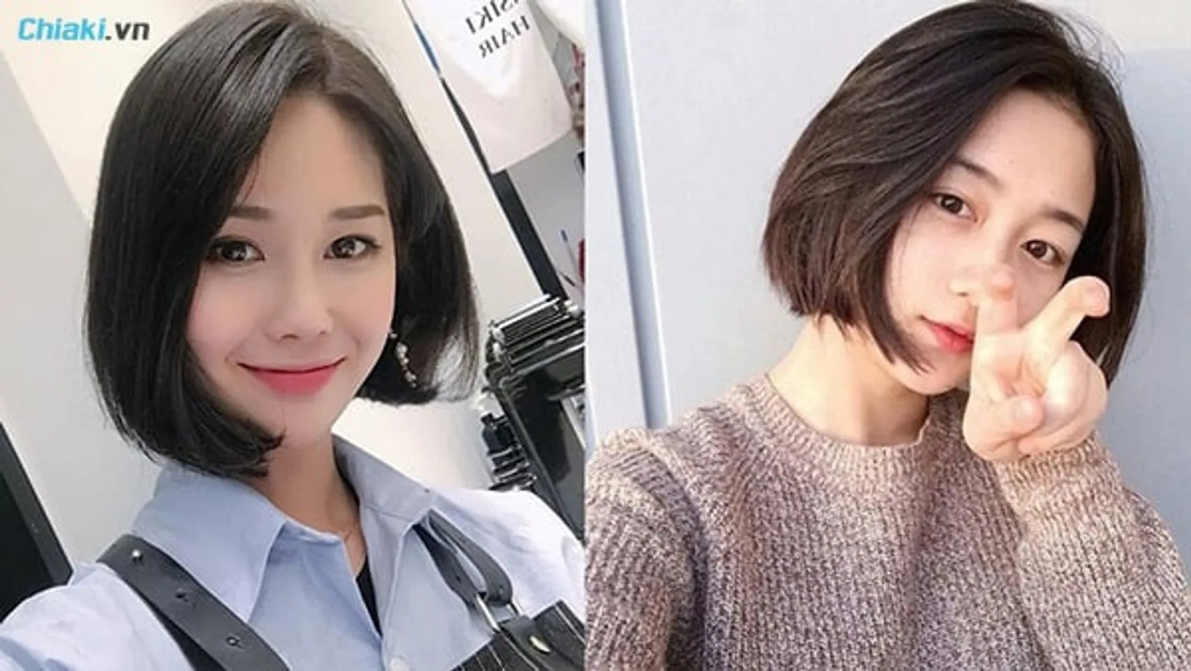 Mẫu tóc ngắn nữ ép cụp không mái