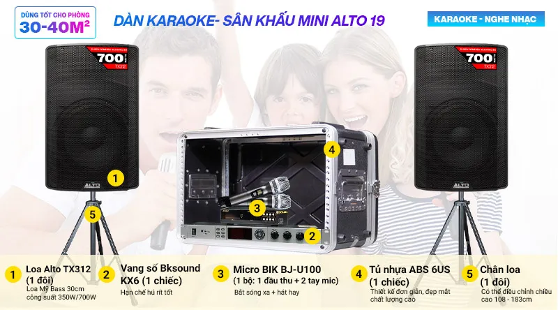 Dàn karaoke - sân khấu Mini Alto 19 nhỏ gọn tiện lợi đêm đến trải nghiệm tuyệt hảo