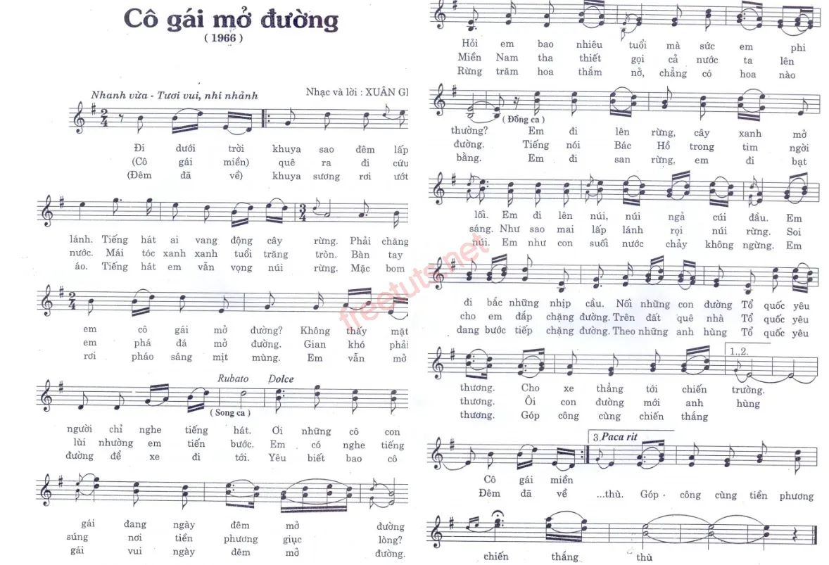 Lời bài hát Cô Gái Mở Đường