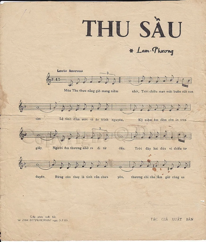 Lời bài hát Thu Sầu