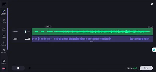 Trang web Vocal Remover giúp tách lời bài hát khỏi nhạc để lấy beat