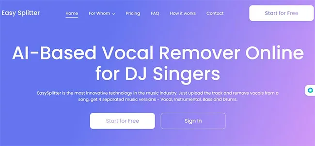 EasySplitter với tính năng tách lời bài hát khỏi nhạc để lấy beat