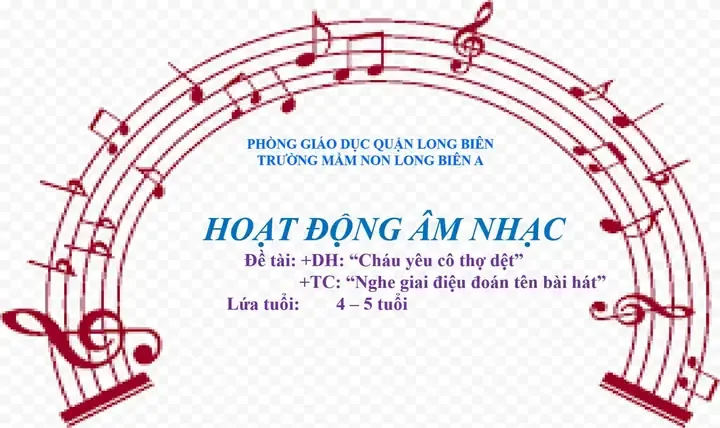 Cô giáo hướng dẫn các bé hát bài Cháu yêu cô thợ dệt