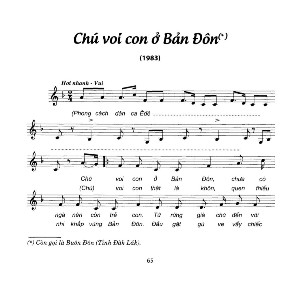 Lời bài hát Chú Voi Con Ở Bản Đôn