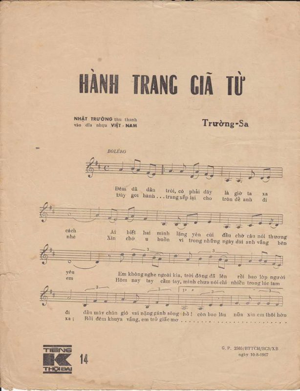 Hành Trang Giã Từ - Nhật Trường