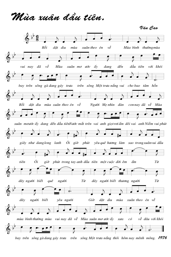 Mùa xuân đầu tiên - Văn Cao