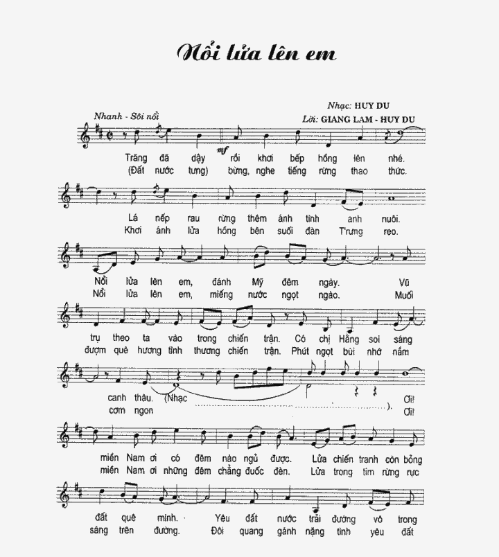 Nổi lửa lên em - - Sáng tác: Huy Du