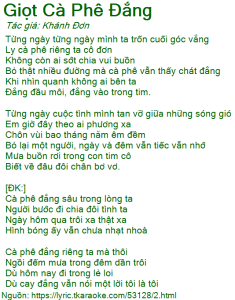 Giọt Cà Phê Đắng - Khánh Đơn