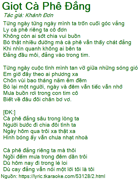 Giọt Cà Phê Đắng - Khánh Đơn