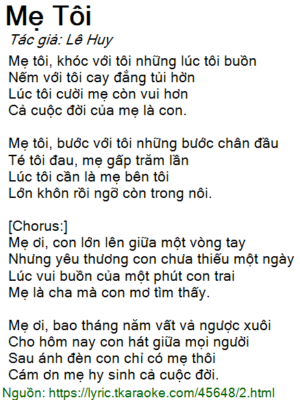 Mẹ tôi - Lê Huy