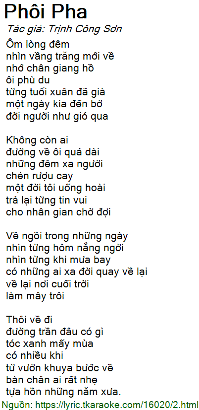 Phôi pha - Trịnh Công Sơn