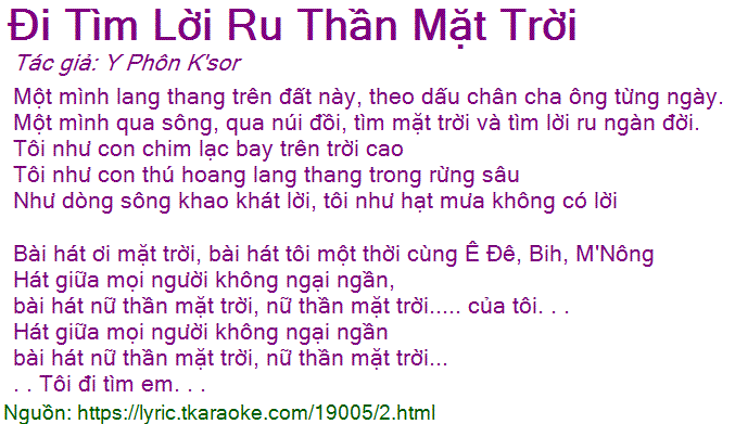 Đi tìm lời ru nữ thần mặt trời - Y Moan