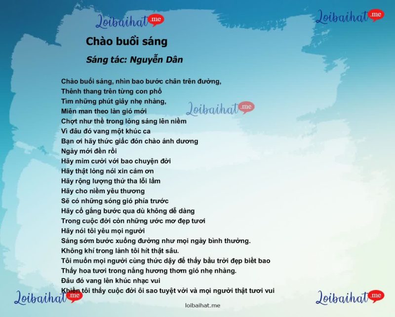 Lời Chào Buổi Sáng - Nhiều nghệ sĩ