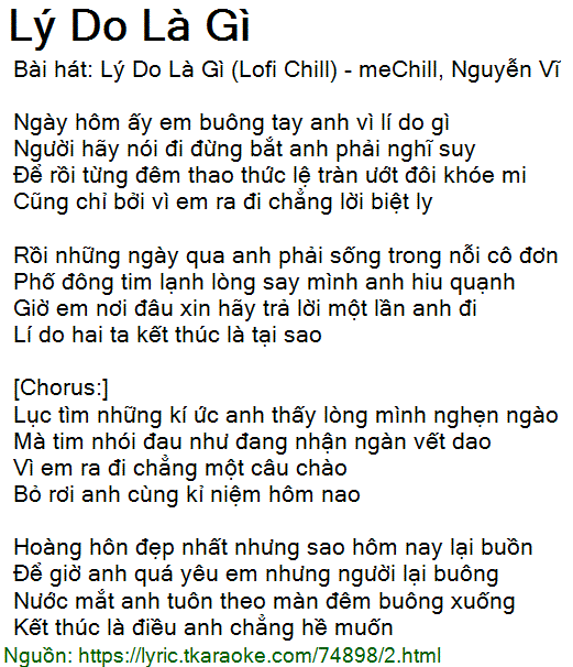 Lý Do Là Gì - Nguyễn Vĩ