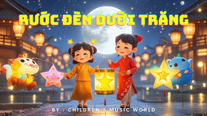 Rước đèn dưới ánh trăng - niềm vui sôi nổi của thiếu nhi trong ngày hội trăng rằm