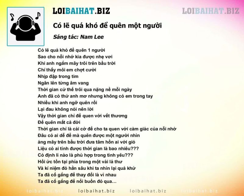 Có Lẽ Quá Khó Để Quên Một Người - 1nG